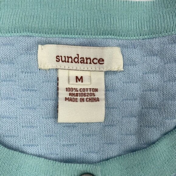 Sundance Blue Cardigan Sweater Textured Button Front Size Medium - Picture 4 of 11